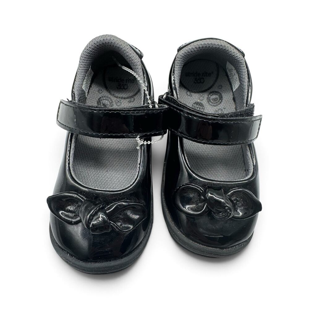 Stride Rite 360 Black Patent Leather Mary Jane’s Little Girls Size 6 Dress Shoes